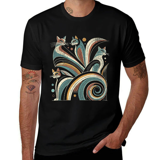 Vintage Retro Mid-Century Modern Look Cats 50s 60s Style  High-quality Stitching T-Shirt