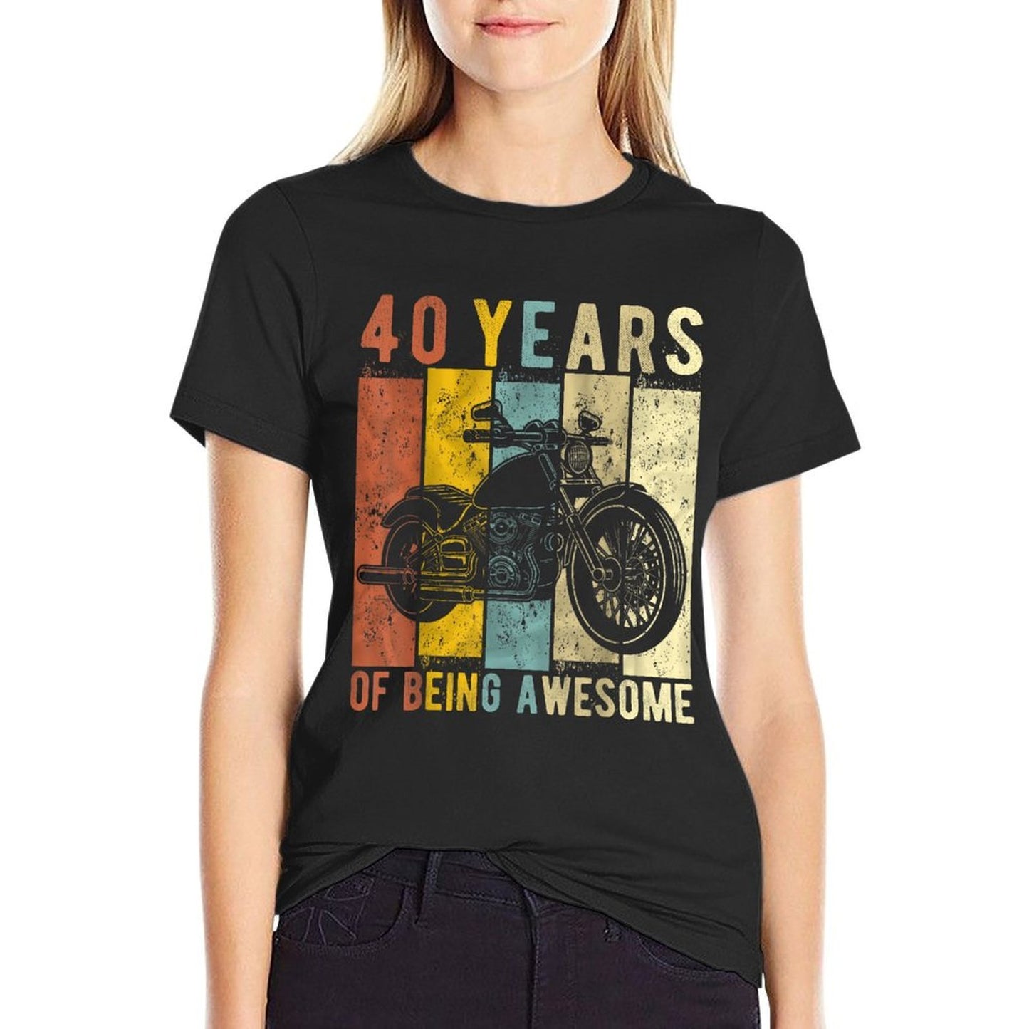 40 Year Old Motorcycle Birthday Vintage Retro 40th Birthday  Graphic-printed T-Shirt