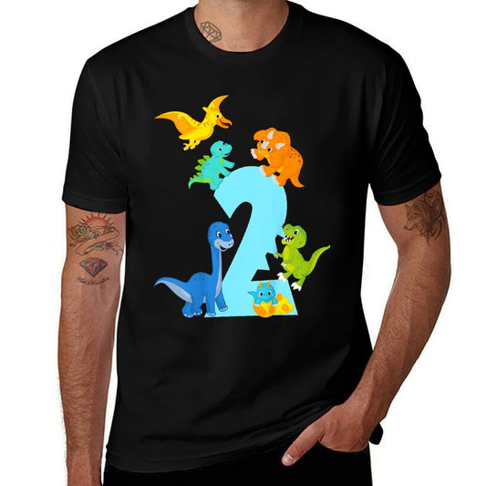 2 Years Old Dinosaur Toys Dino Slogan 2nd Birthday Boy  Summer-ready Fabric T-Shirt