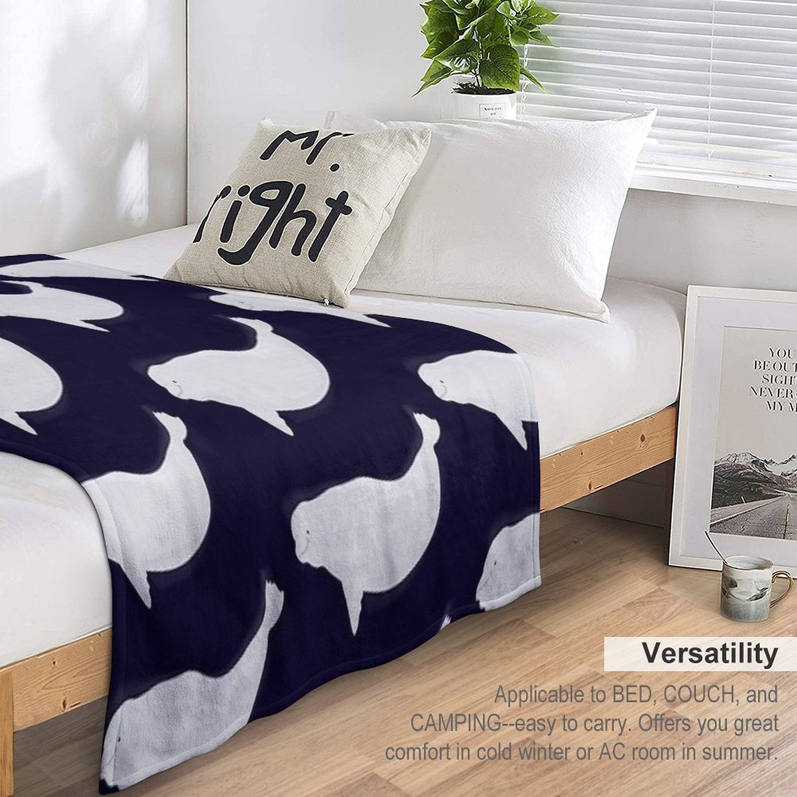 Beluga Shrink-resistant Throw Blanket