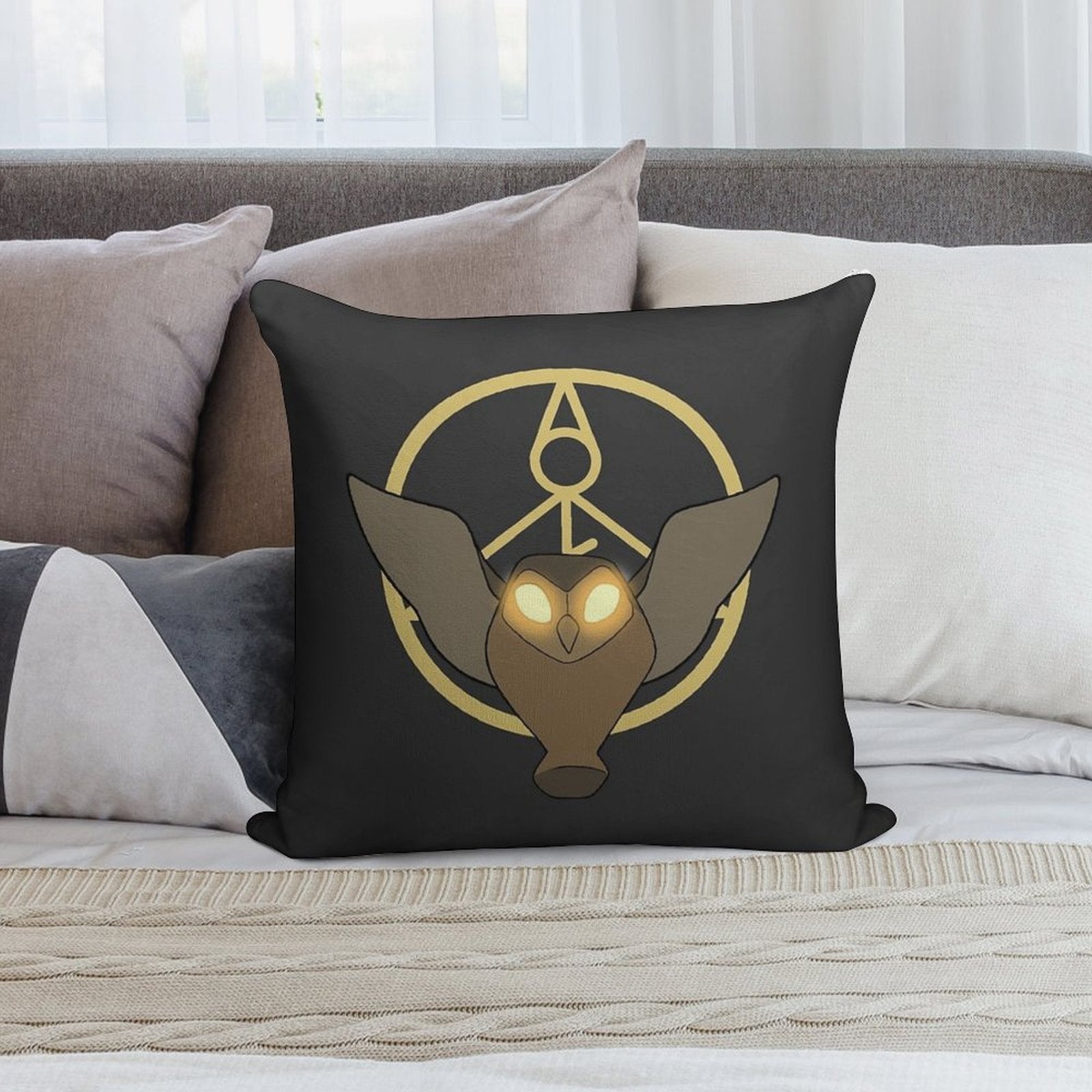 Owlbert Soft Bedroom Essential Throw Pillow