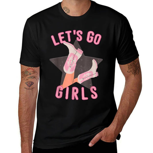 Western Cowgirls Lets Go Girls Country Western Rodeo Women  Stretchy T-Shirt