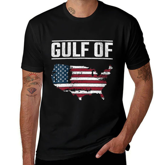 Womens Gulf of United States of America USA  Rolled Sleeves T-Shirt