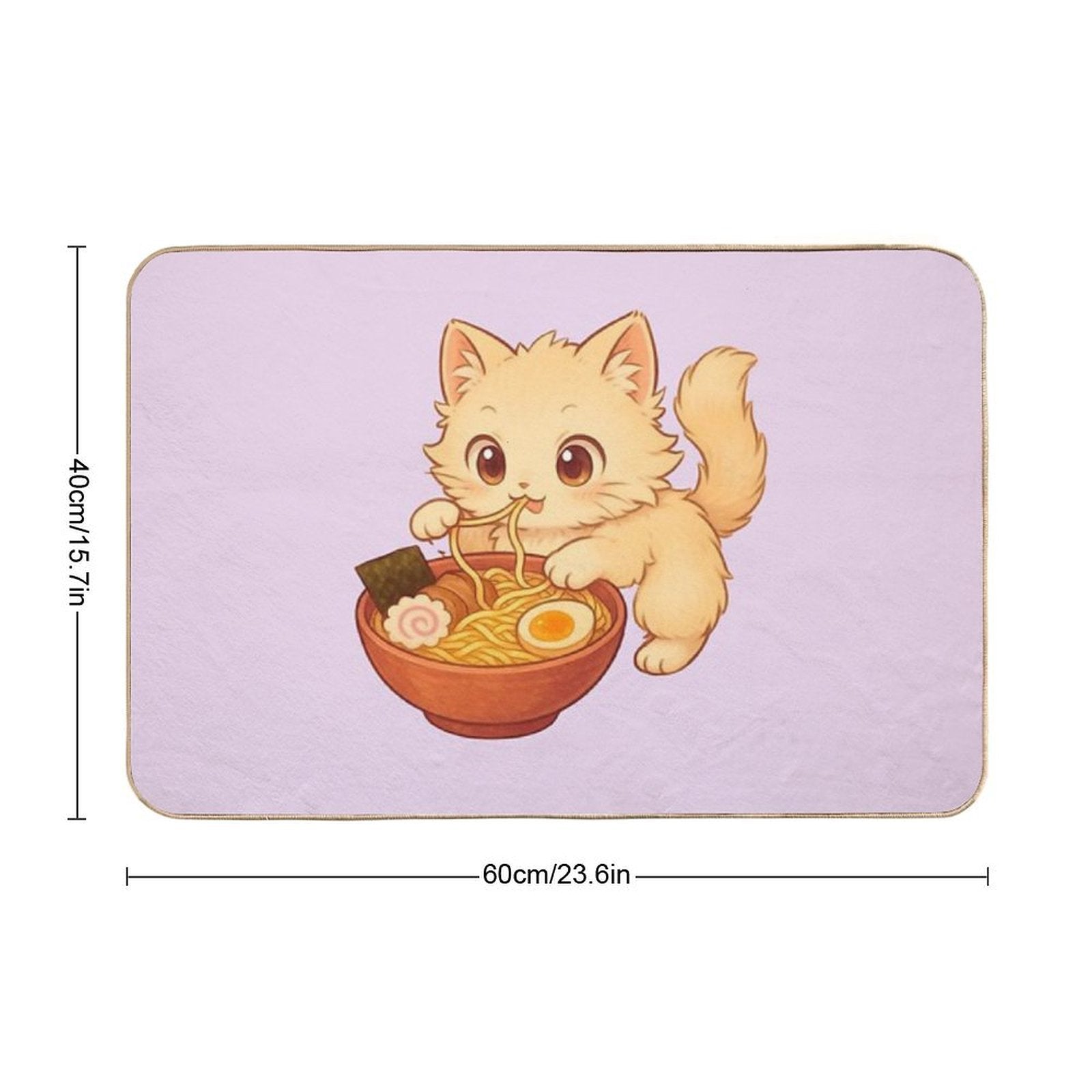 Kitty Ramen  Long-Lasting Bath Mat