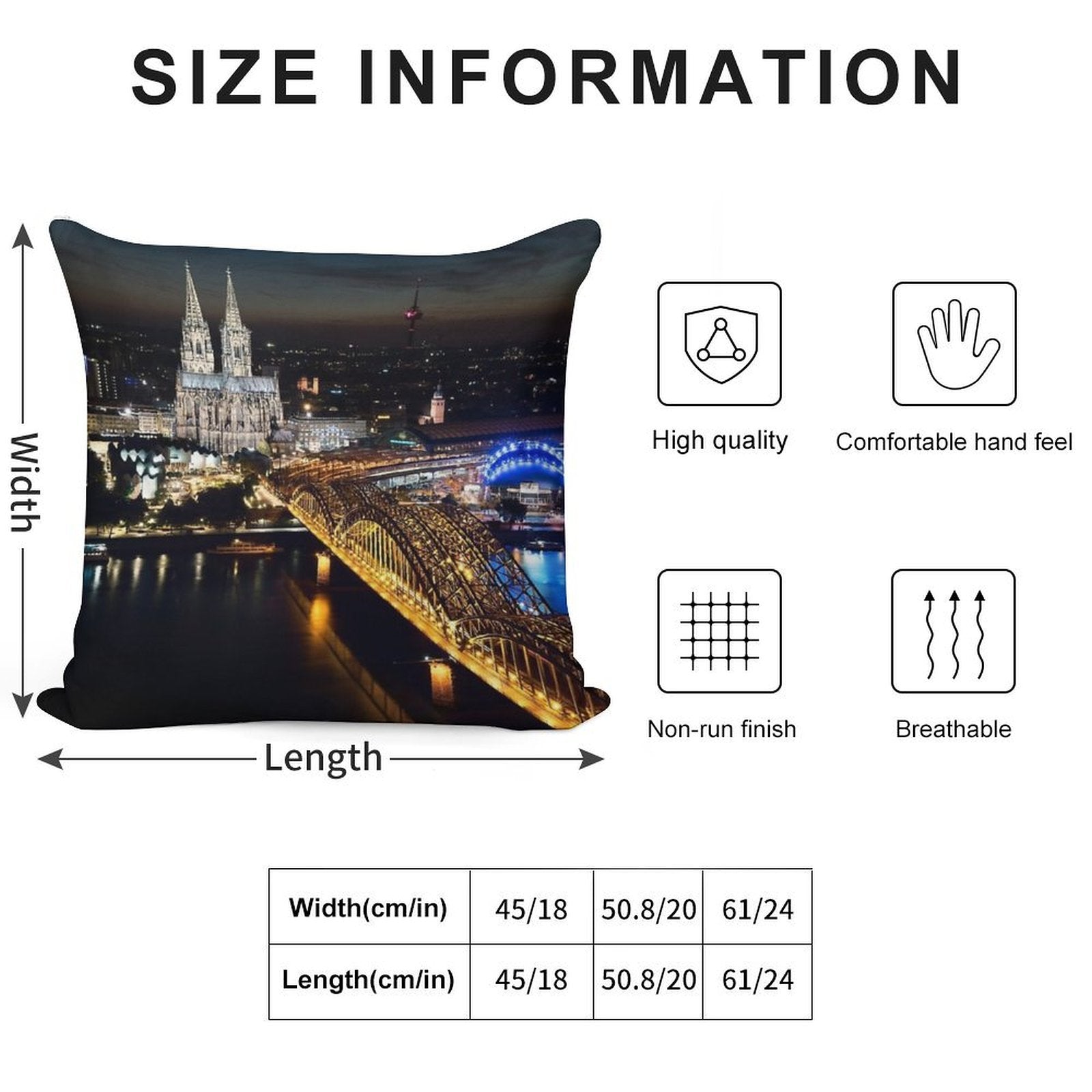 Cologne Cathedral Soft Durable Construction Throw Pillow