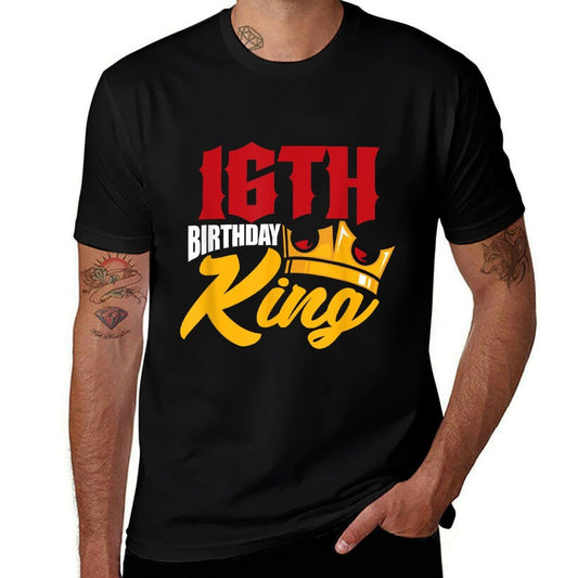 16th Birthday King Sixteen 16 Years Old Crown  Affordable Price T-Shirt