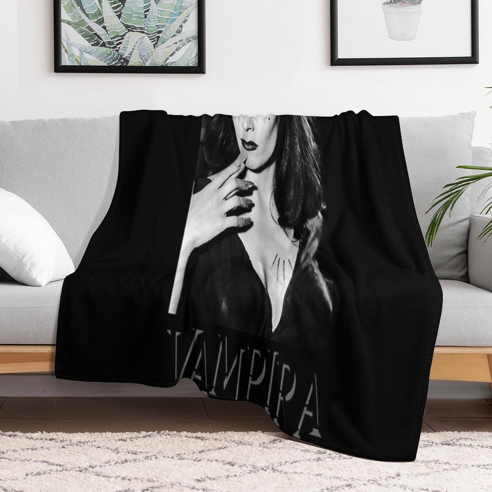 Vampira Machine-washable Throw Blanket