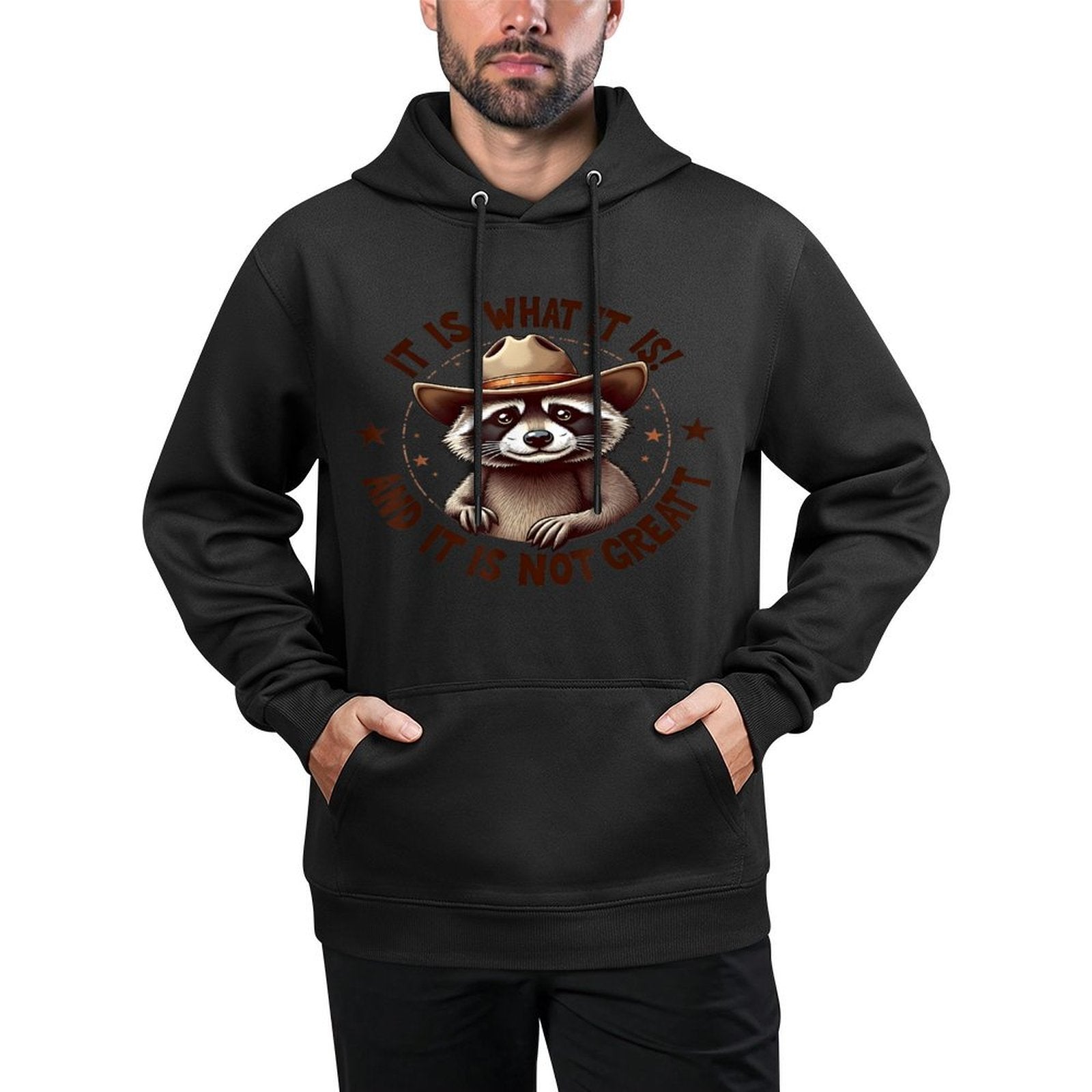 It Is What It Is And It Is Not Great Raccoon Lovers Vintage Cotton-Polyester Blend Hoodie