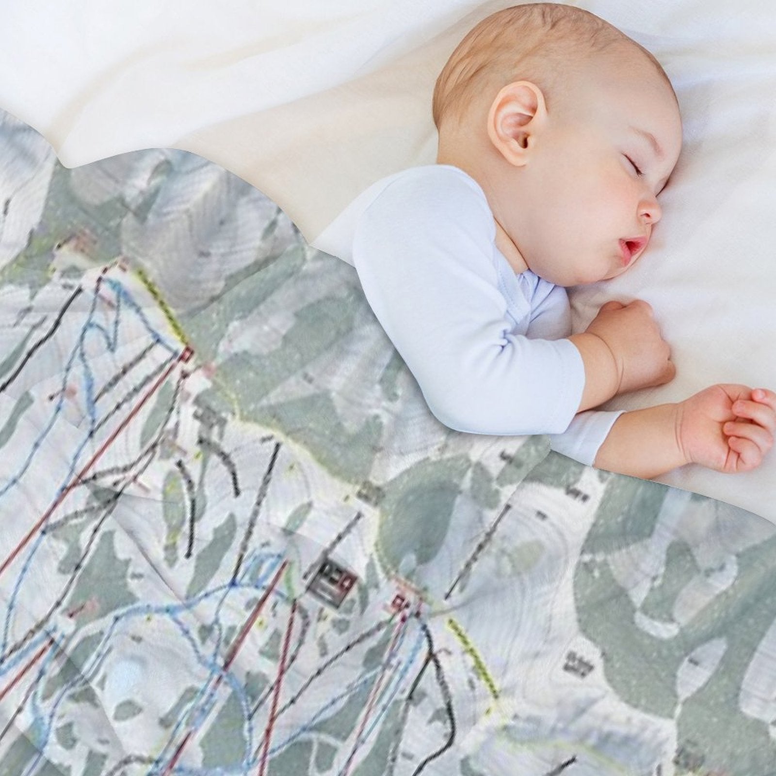 Snowbasin Resort Trail Map Comfort Throw Blanket