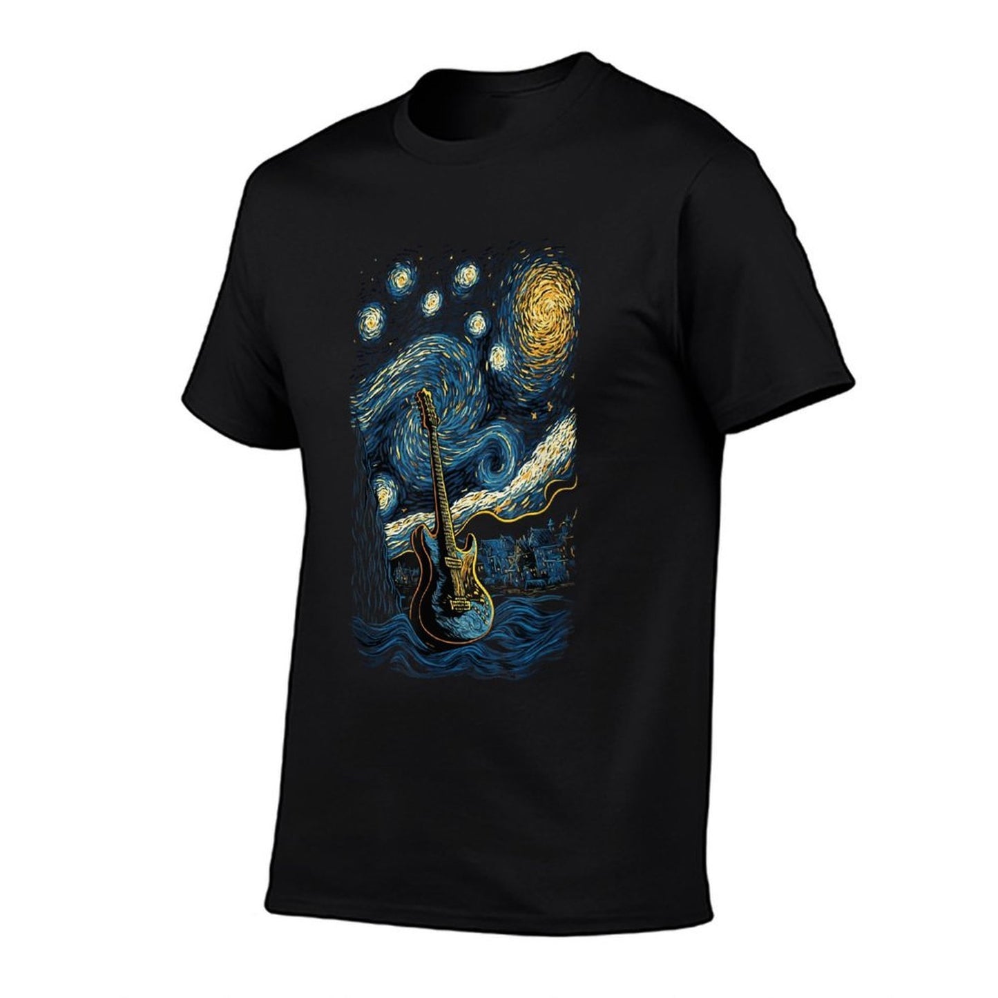 Starry Guitar Gifts Guitarist Rock Concert Festival Guitar Comfortable T-Shirt