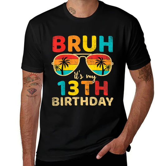 Vintage Bruh It's My 13th Birthday 13 Year Old Birthday Boys  Moisture-wicking T-Shirt