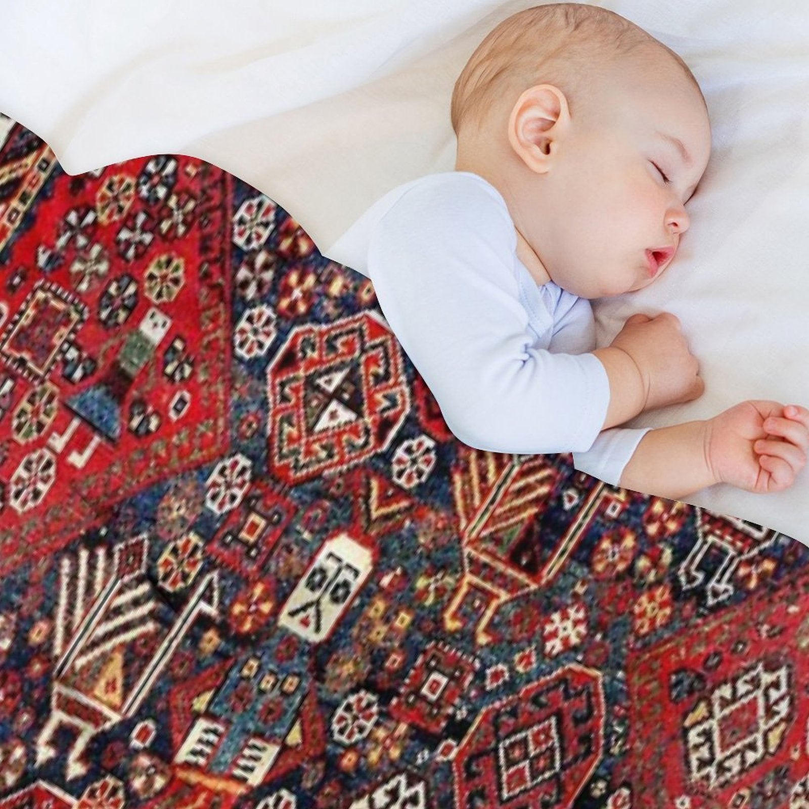 Qashqa’i Fars Southwest Persian Nomad Rug Print Premium Throw Blanket