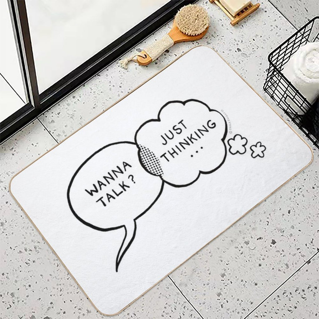 Speech And Thought Bubbles Chatting  Odorless Bath Mat