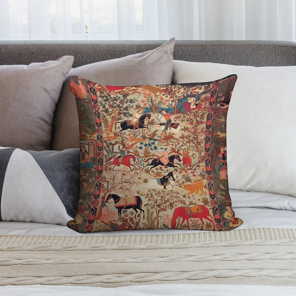 Oriental Rug Soft Hidden Zipper Throw Pillow