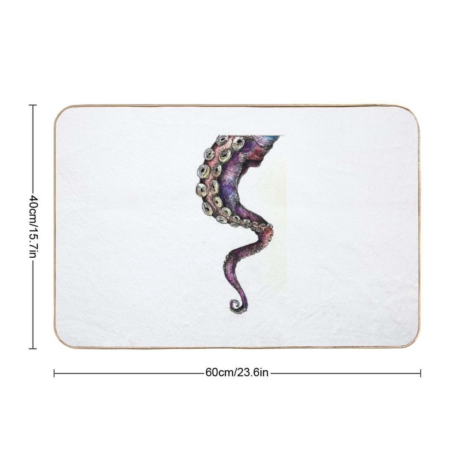 Octopus Tentacle - Watercolour Durable Bath Mat