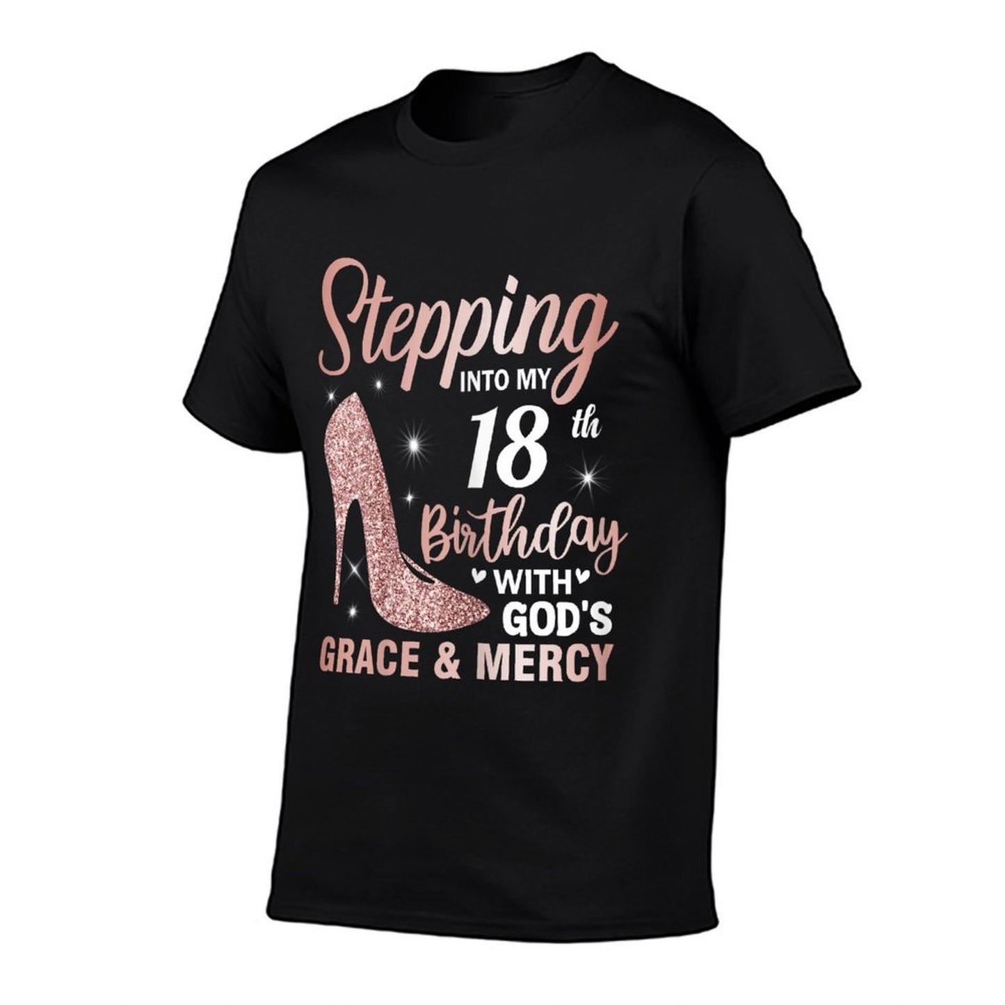 Stepping Into My 18th Birthday Girls 18 Year Old Bday  Rolled Sleeves T-Shirt