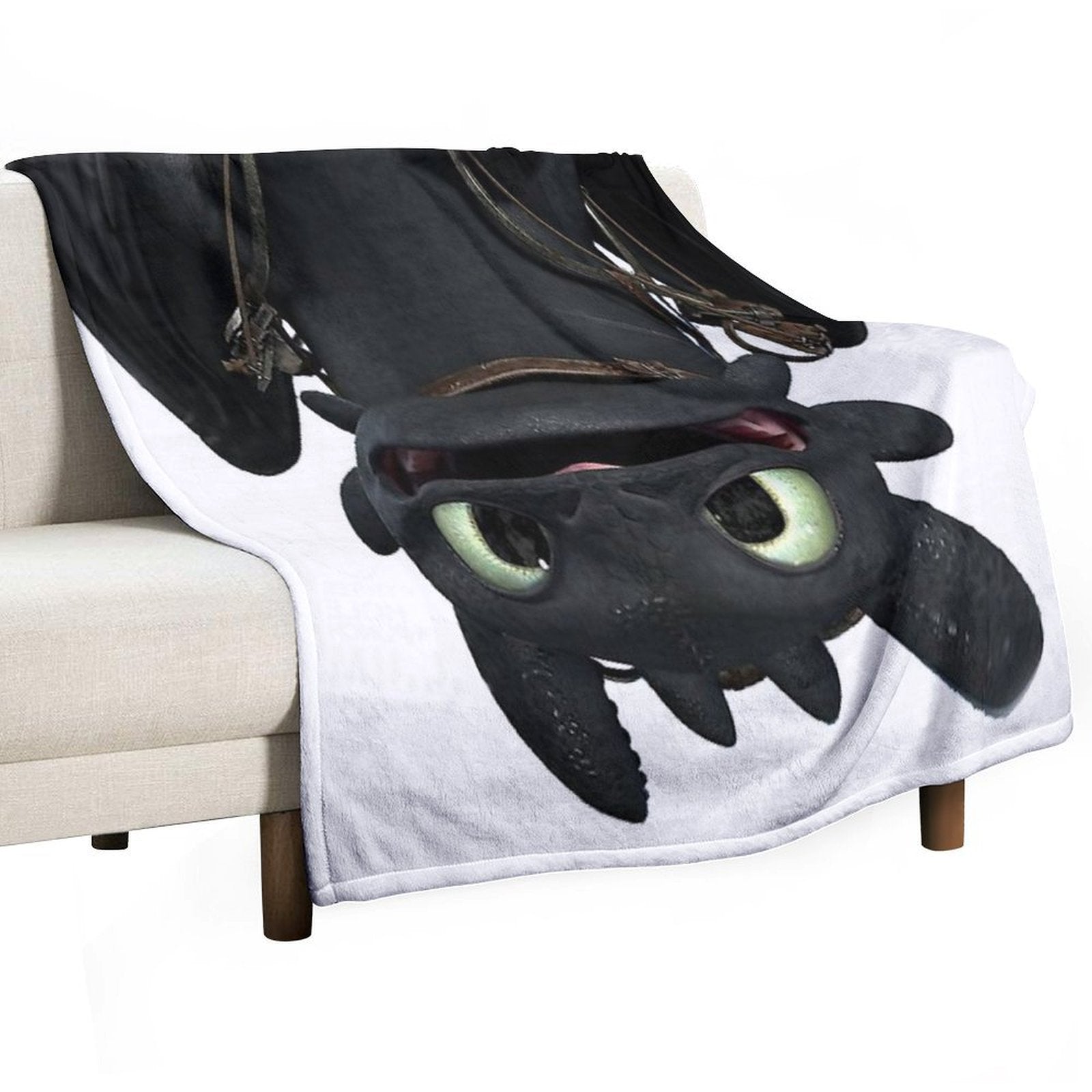 Upside Down Toothless Wrinkle-free Throw Blanket