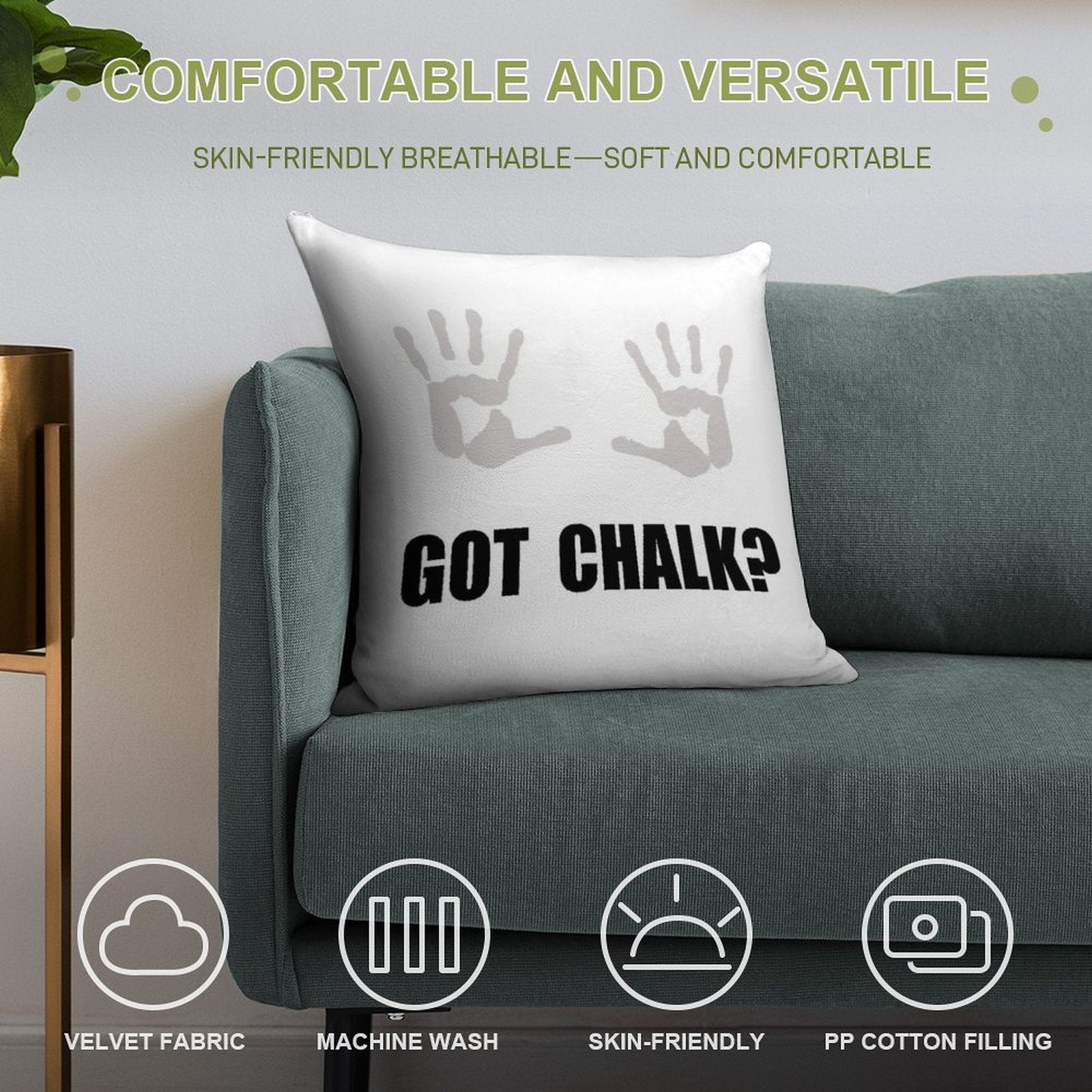 Got Chalk Soft Durable Construction Throw Pillow