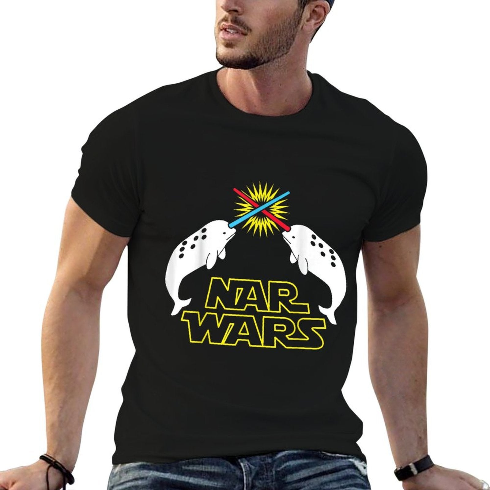Nar Wars Funny Narwhal  Eco-friendly Material T-Shirt