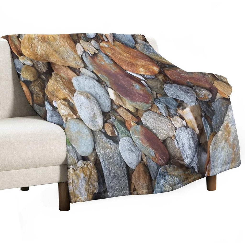 Natural River Stones, Mineral Rocks Versatility Throw Blanket