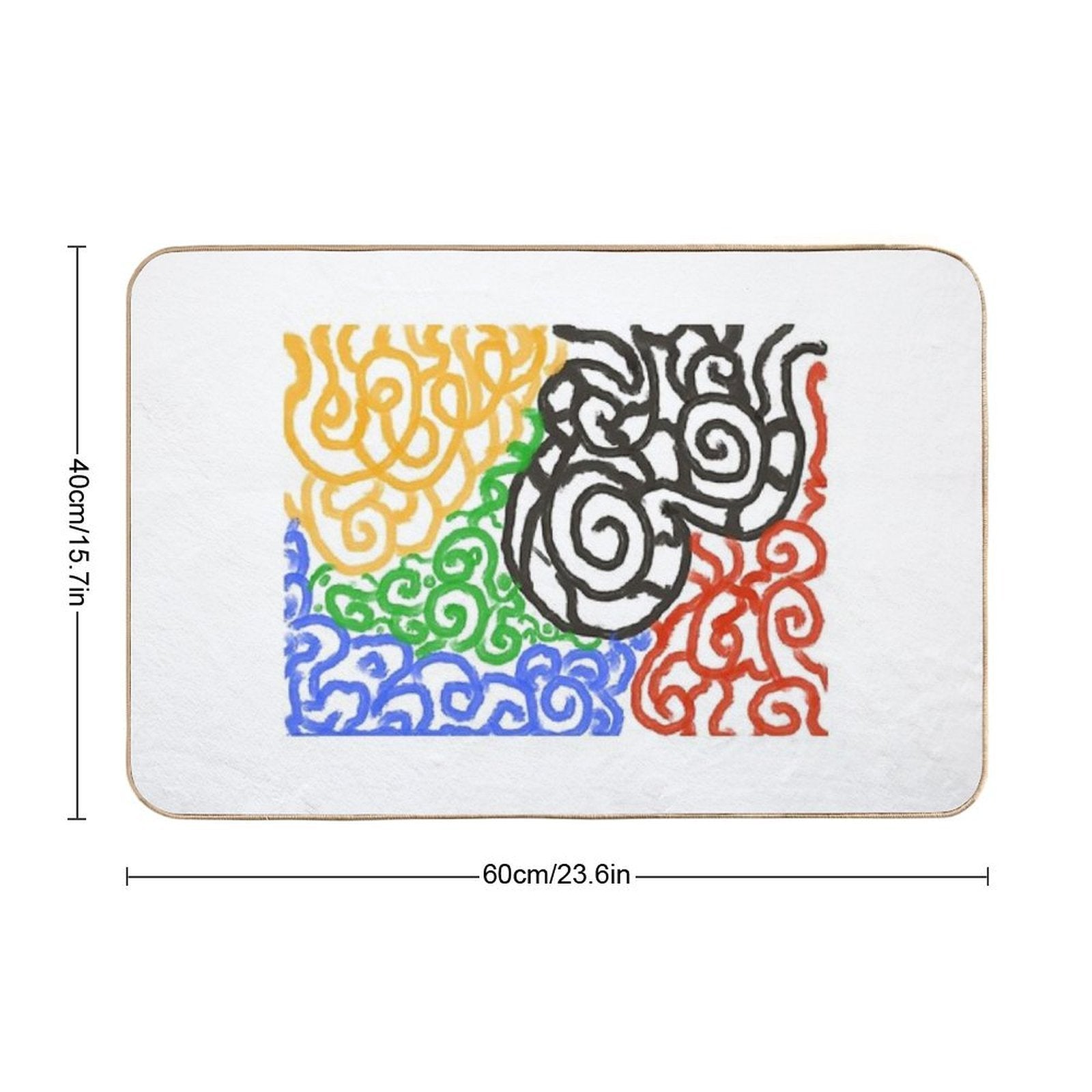 Imagine Lines And Fun  Easy Maintenance Bath Mat