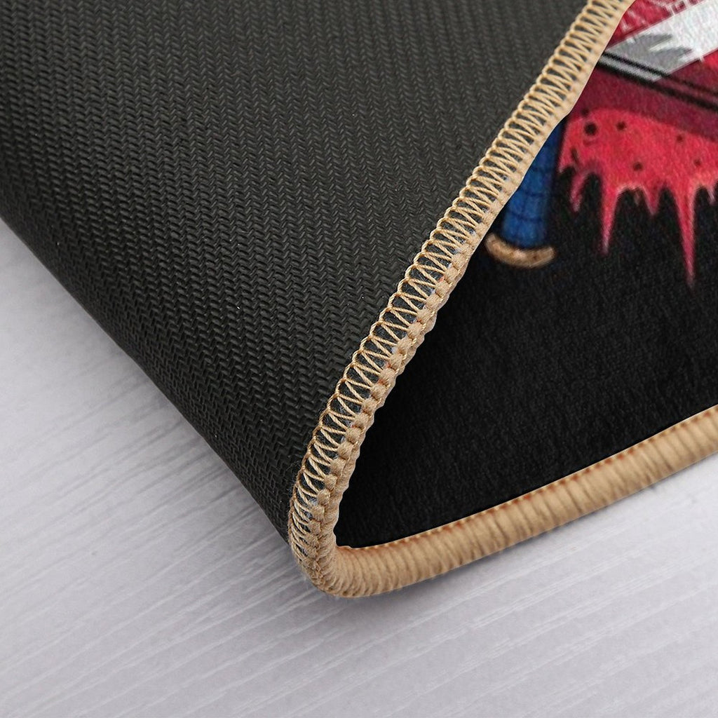 Baseball Drip Ice Cream Patriotic American Flag 4th Of July  Easy Maintenance Bath Mat