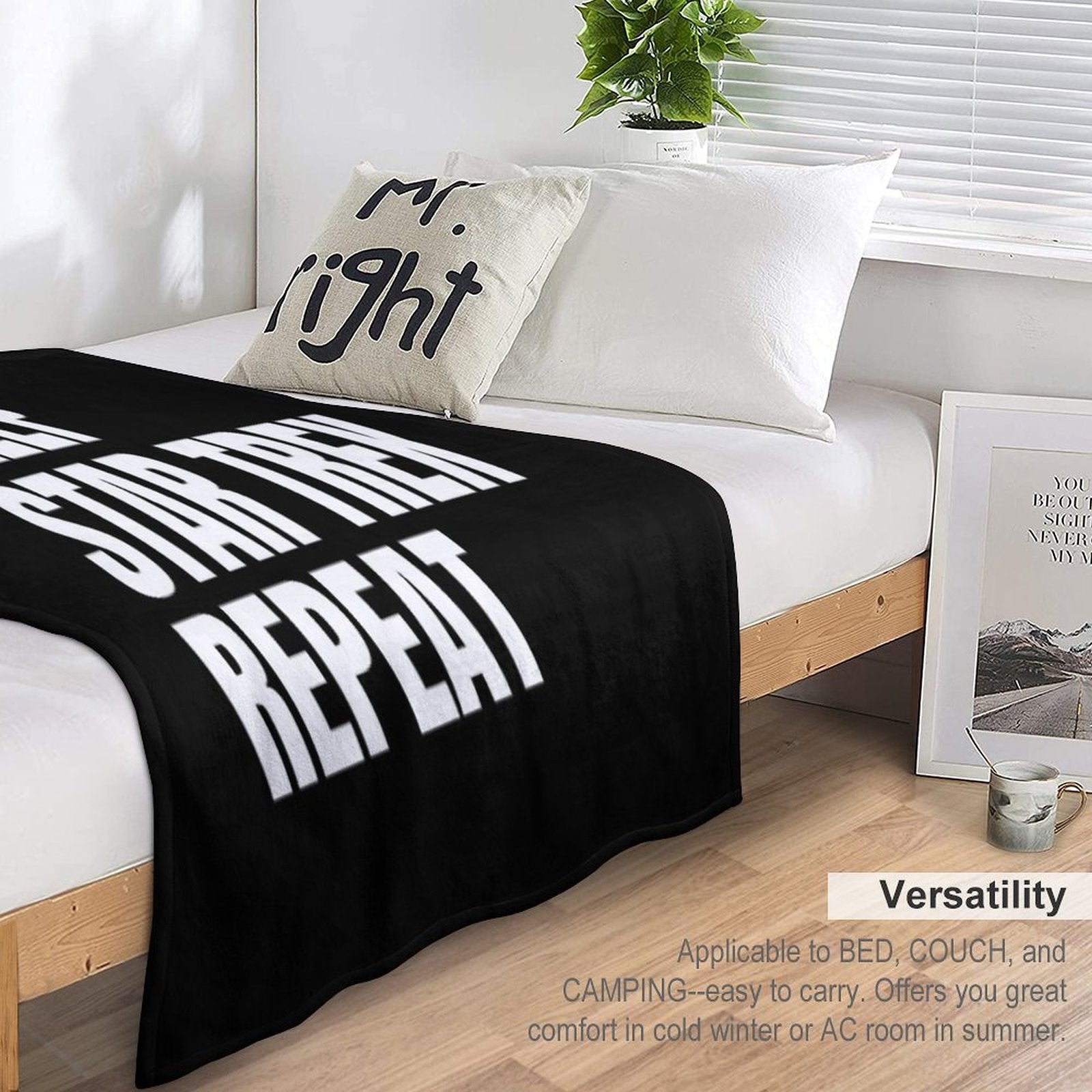 Eat Sleep Star Trek Repeat Anti-pilling Throw Blanket