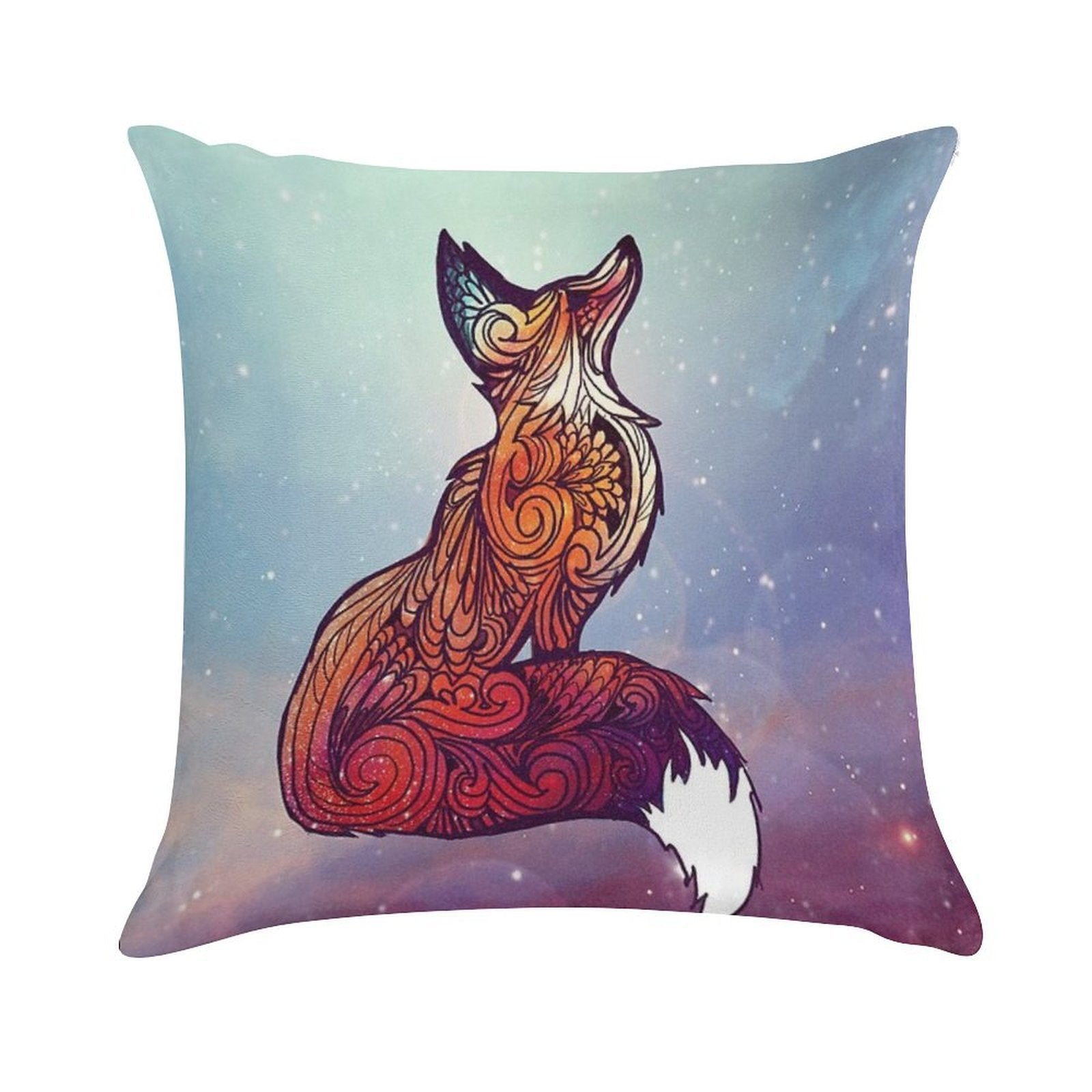 Space Fox Soft Reinforced Edging Throw Pillow