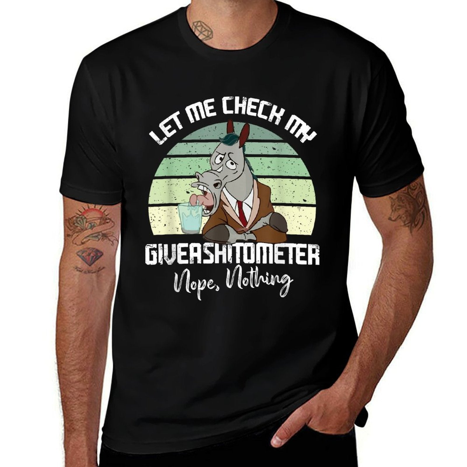 Let Me Check My Giveashitometer Nope Nothing Funny Horse  Quick-drying T-Shirt