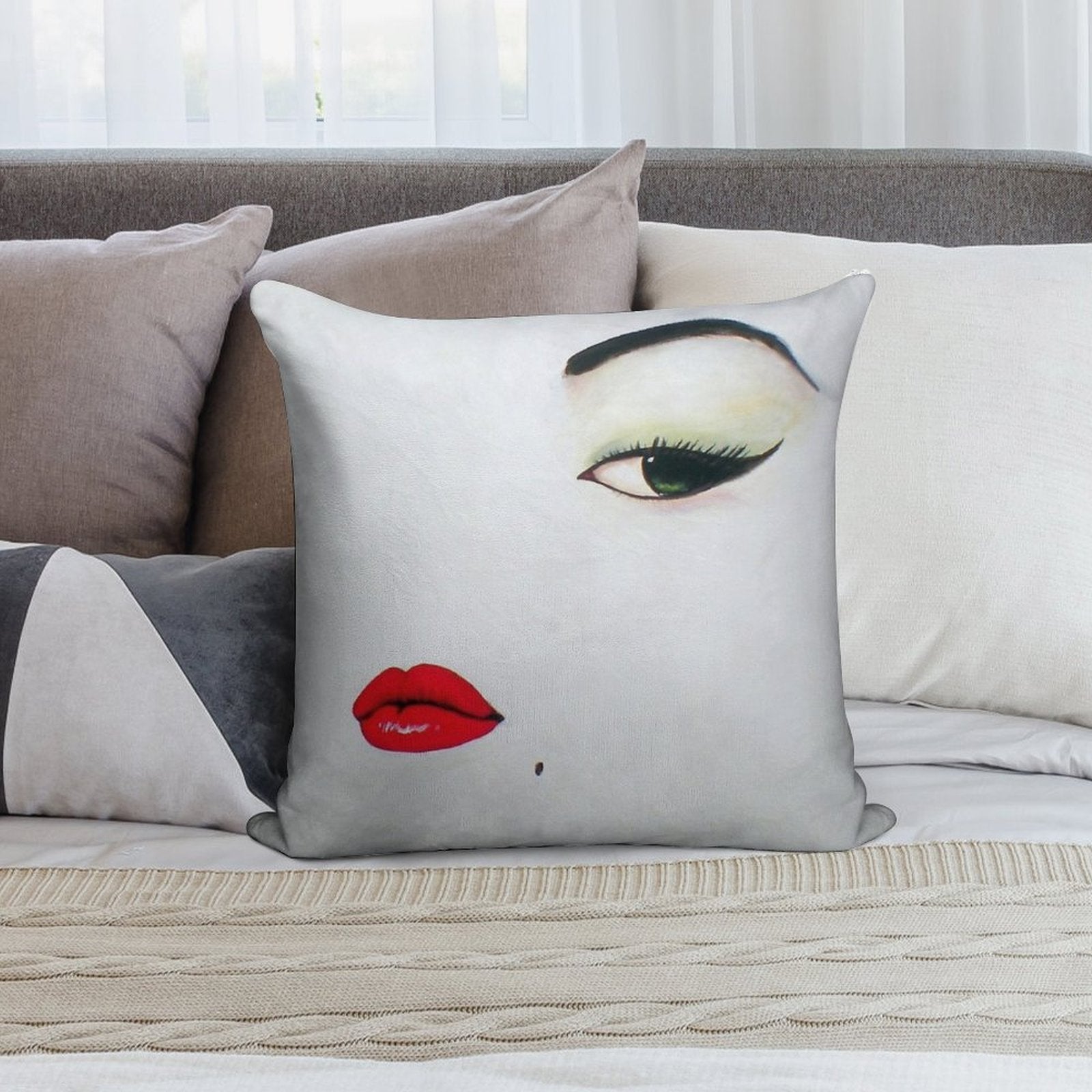 Vogue January 1950 Cover by Erwin Blumenfeld Soft Short Plush Fabric Throw Pillow