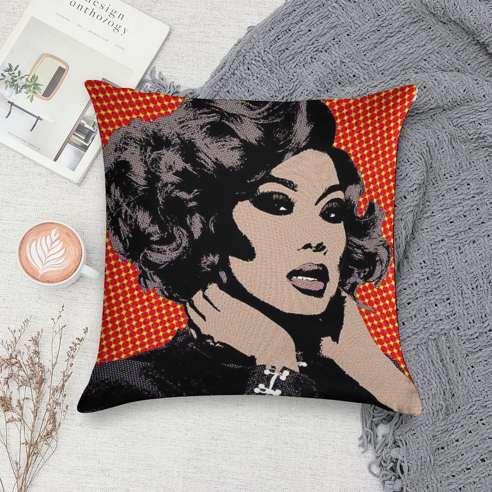 Jujubee Style Pop Art Soft Short Plush Fabric Throw Pillow