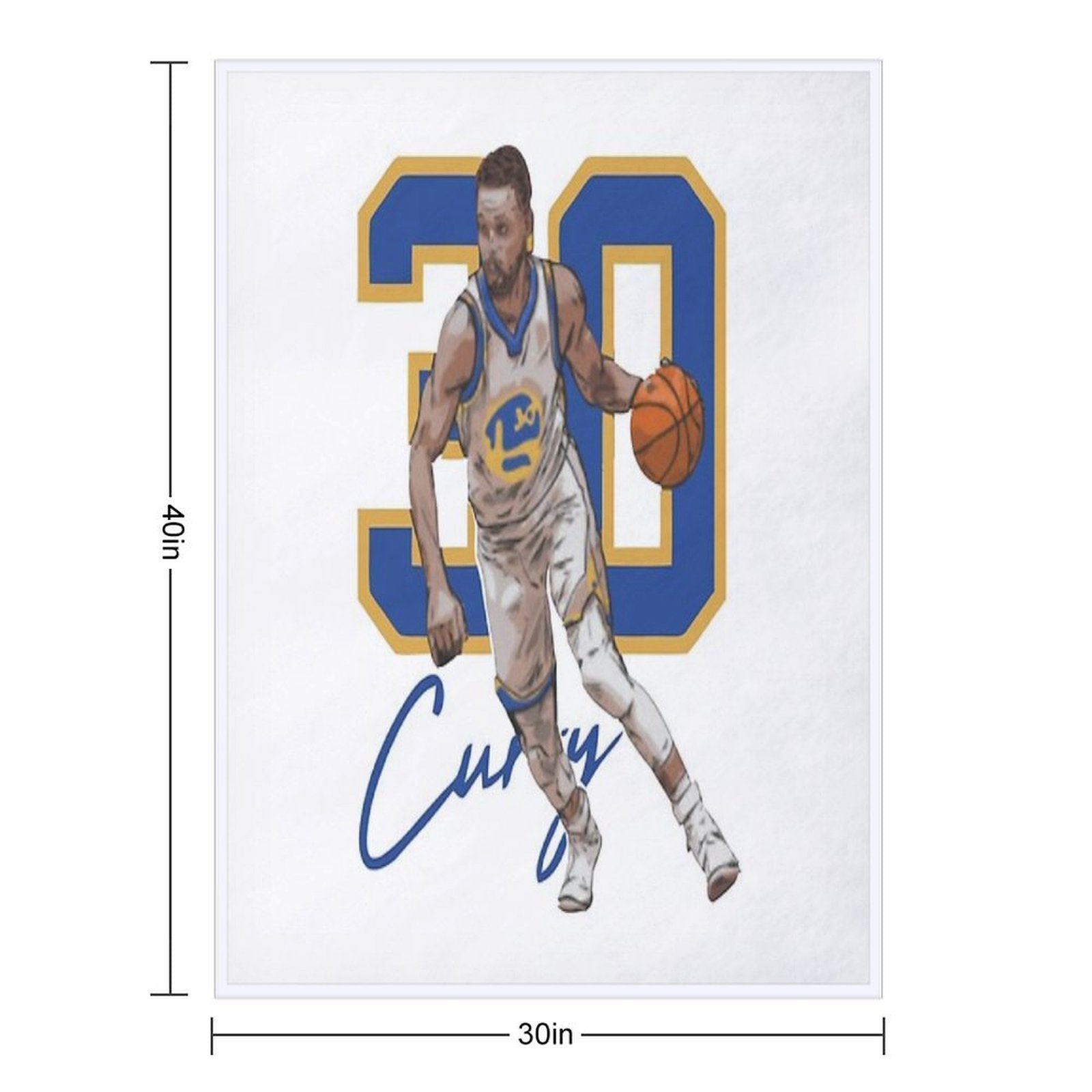 Stephen Curry Golden State Basketball Illustration Eco-conscious Throw Blanket