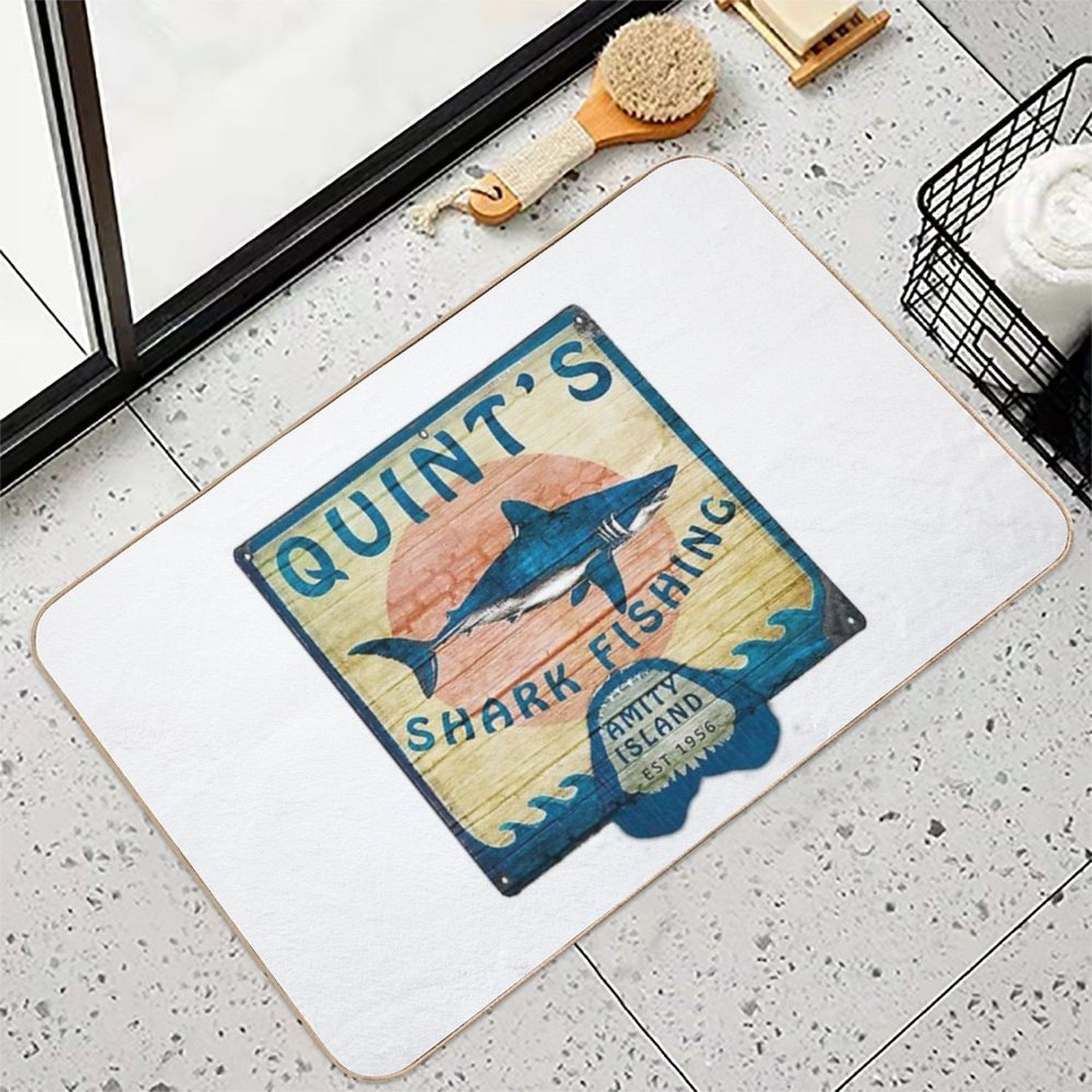 Quint's Shark Fishing  Anti-Trip Bath Mat