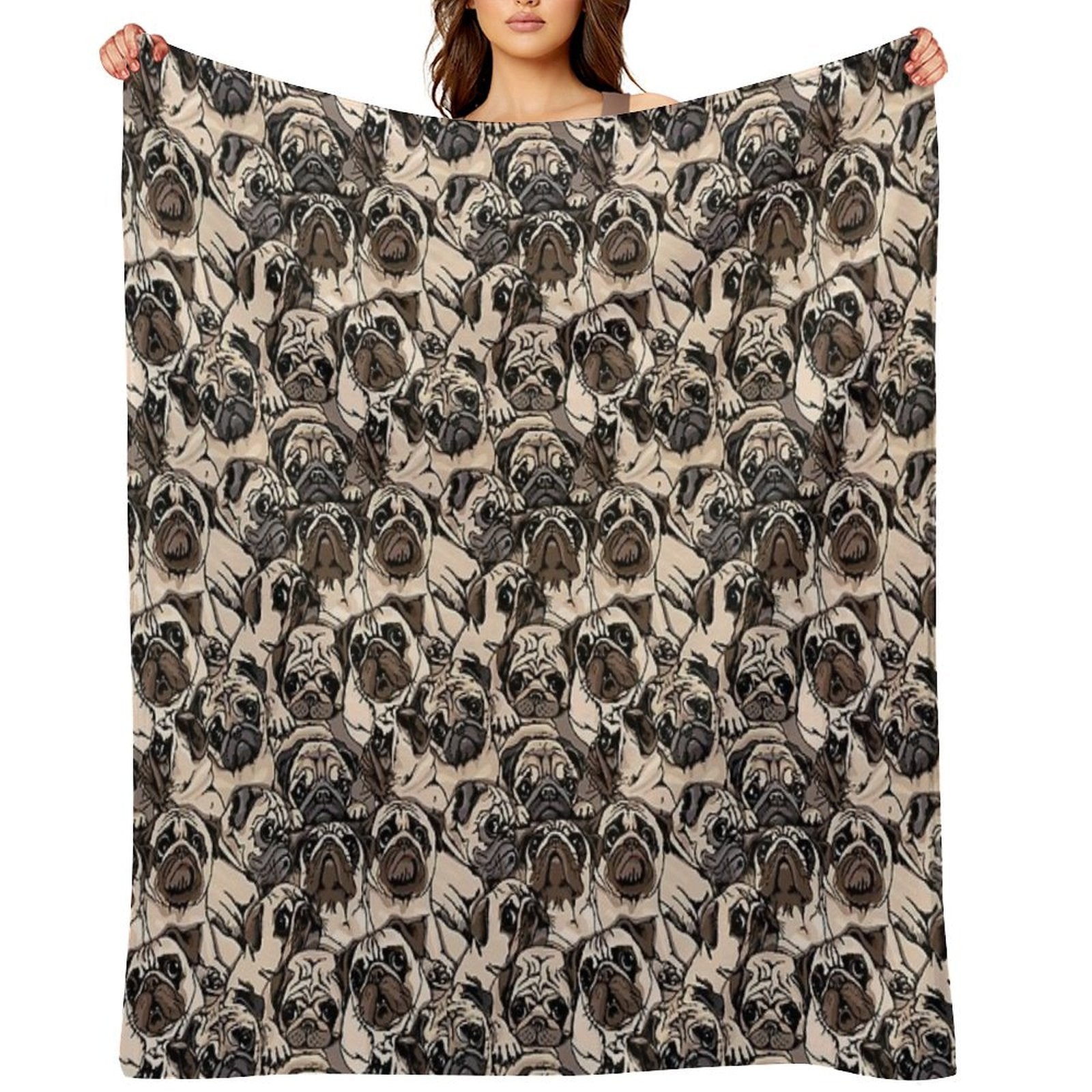 Cute Pug Dog For Pug Mom, Pug Dad, Pug Lovers Comfort Throw Blanket