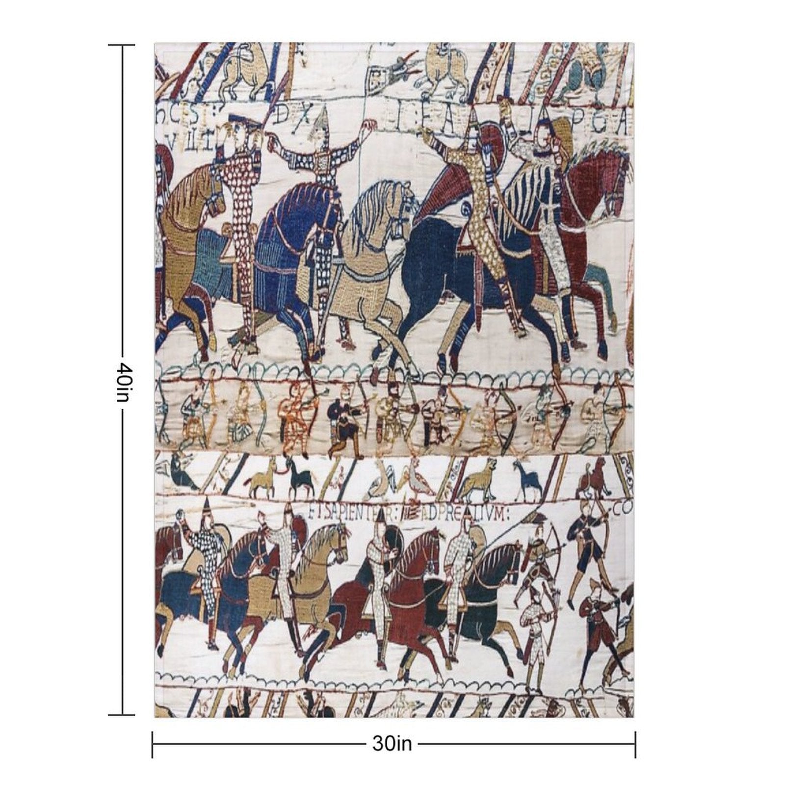 THE BAYEUX TAPESTRY NORMAN KNIGHTS AND ARCHERS Detail Versatility Throw Blanket