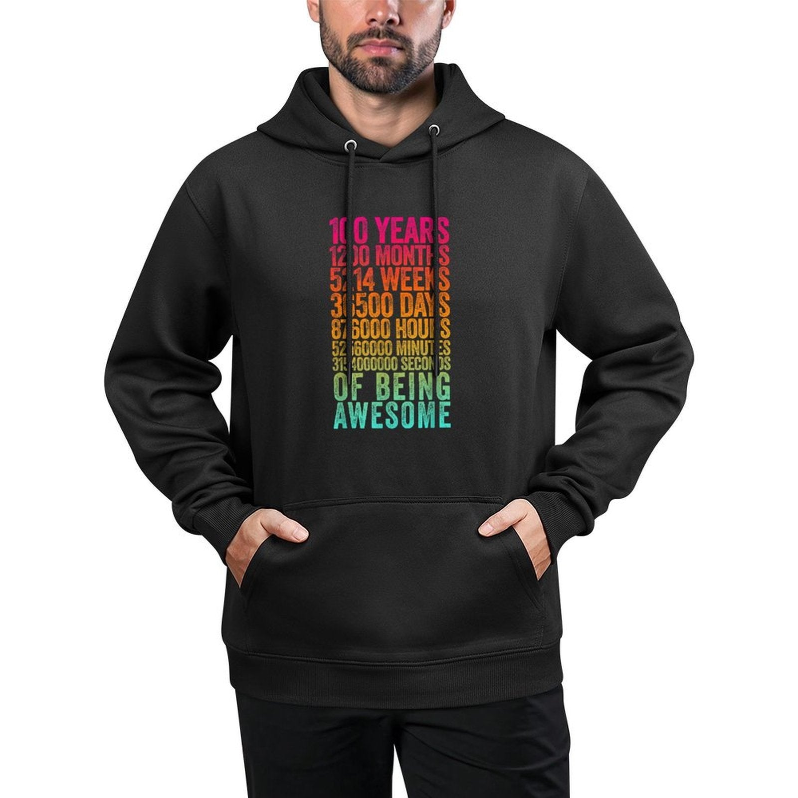 Funny 100th Birthday Old Meter Funny 100 Year Old Gift Breathable Fabric Hoodie