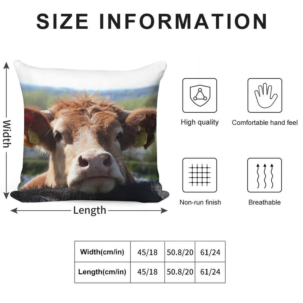 Chin Up, Cow Soft High-Density Material Throw Pillow