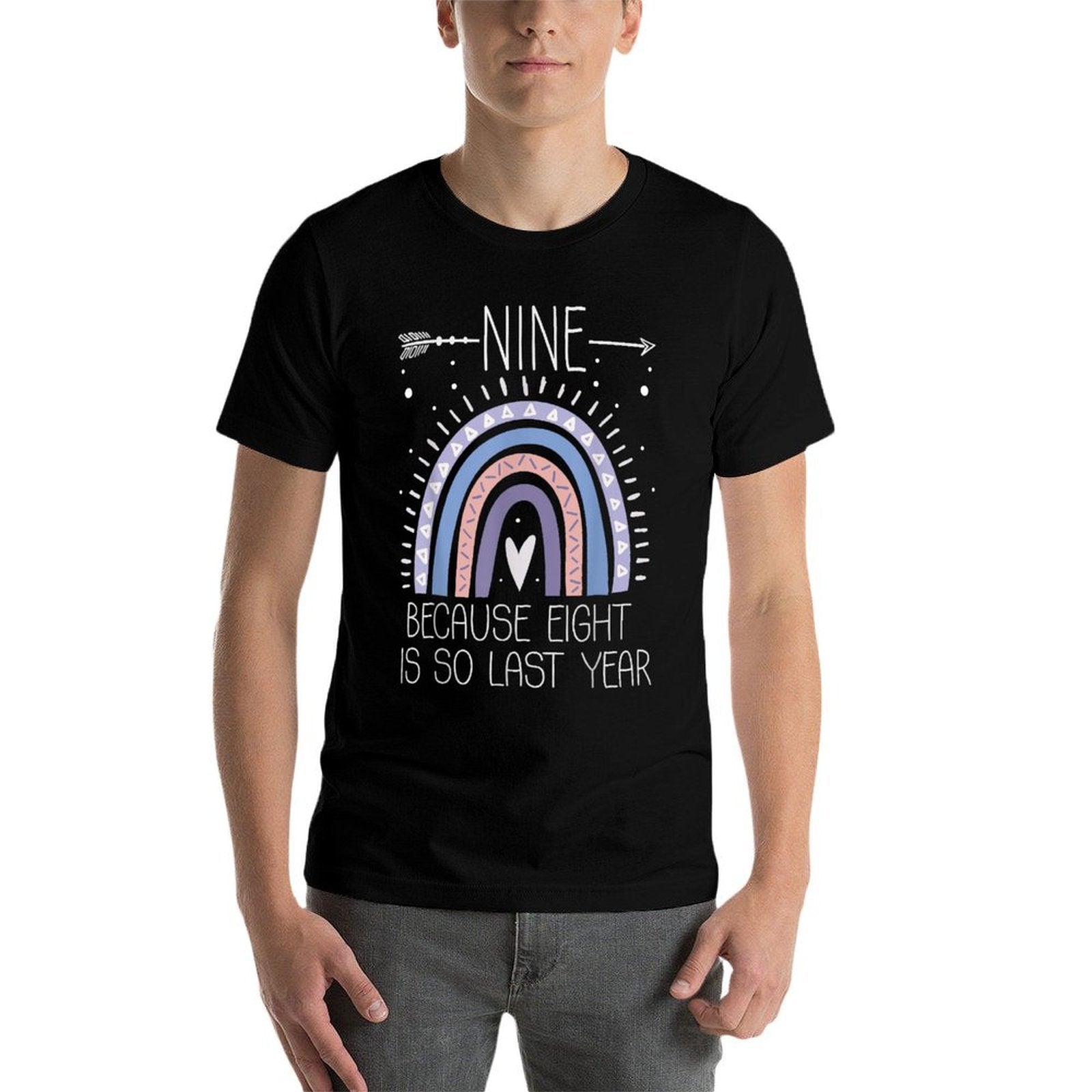 Nine Because Eight Is So Last Year 9 Years Old 9th Birthday  Soft T-Shirt