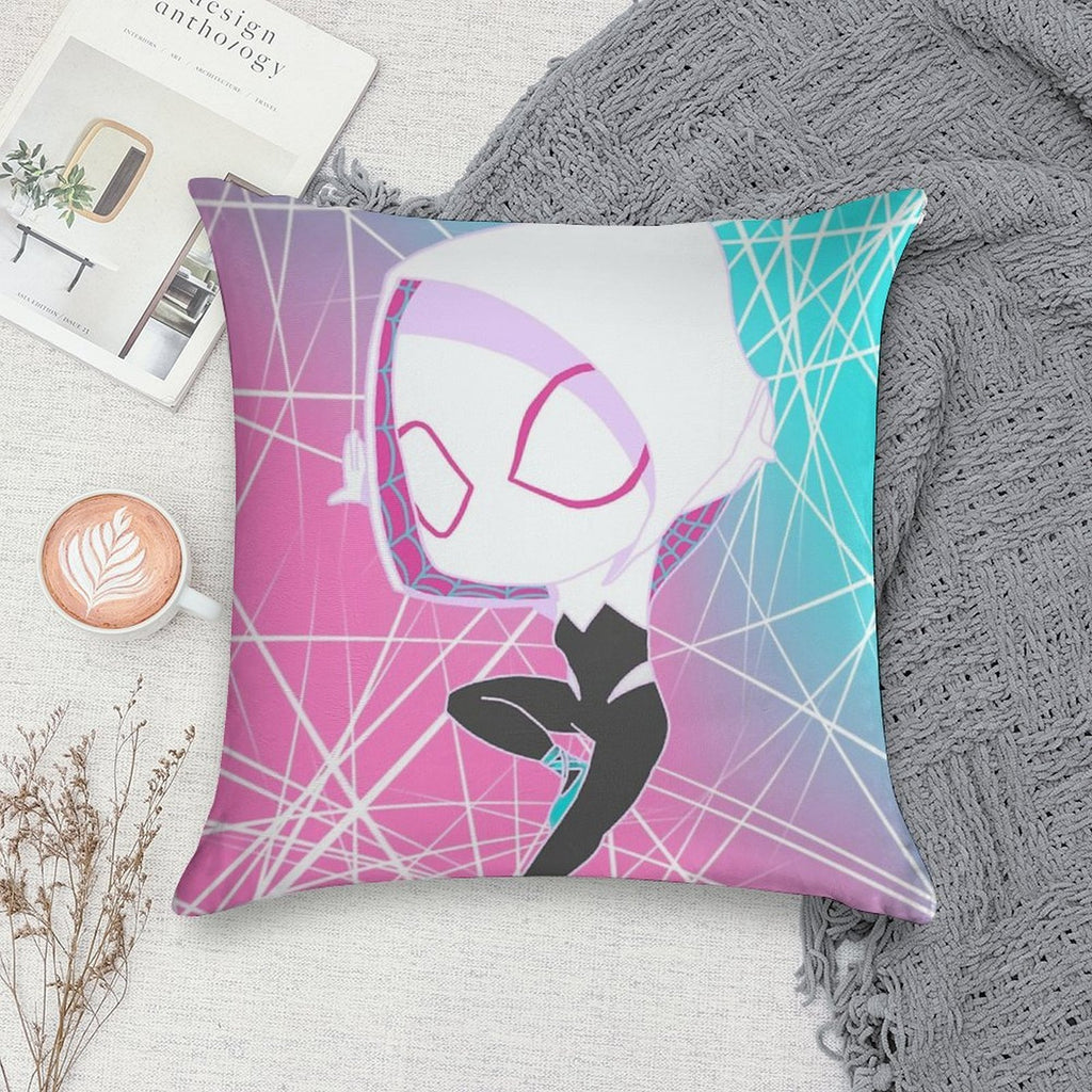 Spider Gwen Soft Decorative Cover Throw Pillow