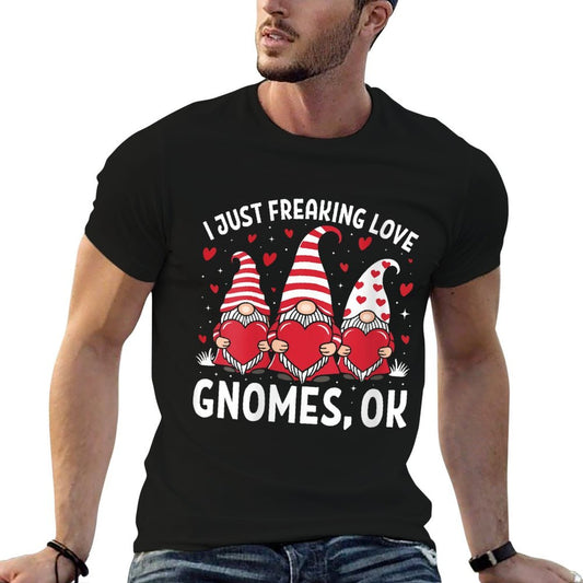 Womens I Just Freaking Love Gnomes Ok  Heathered Texture T-Shirt