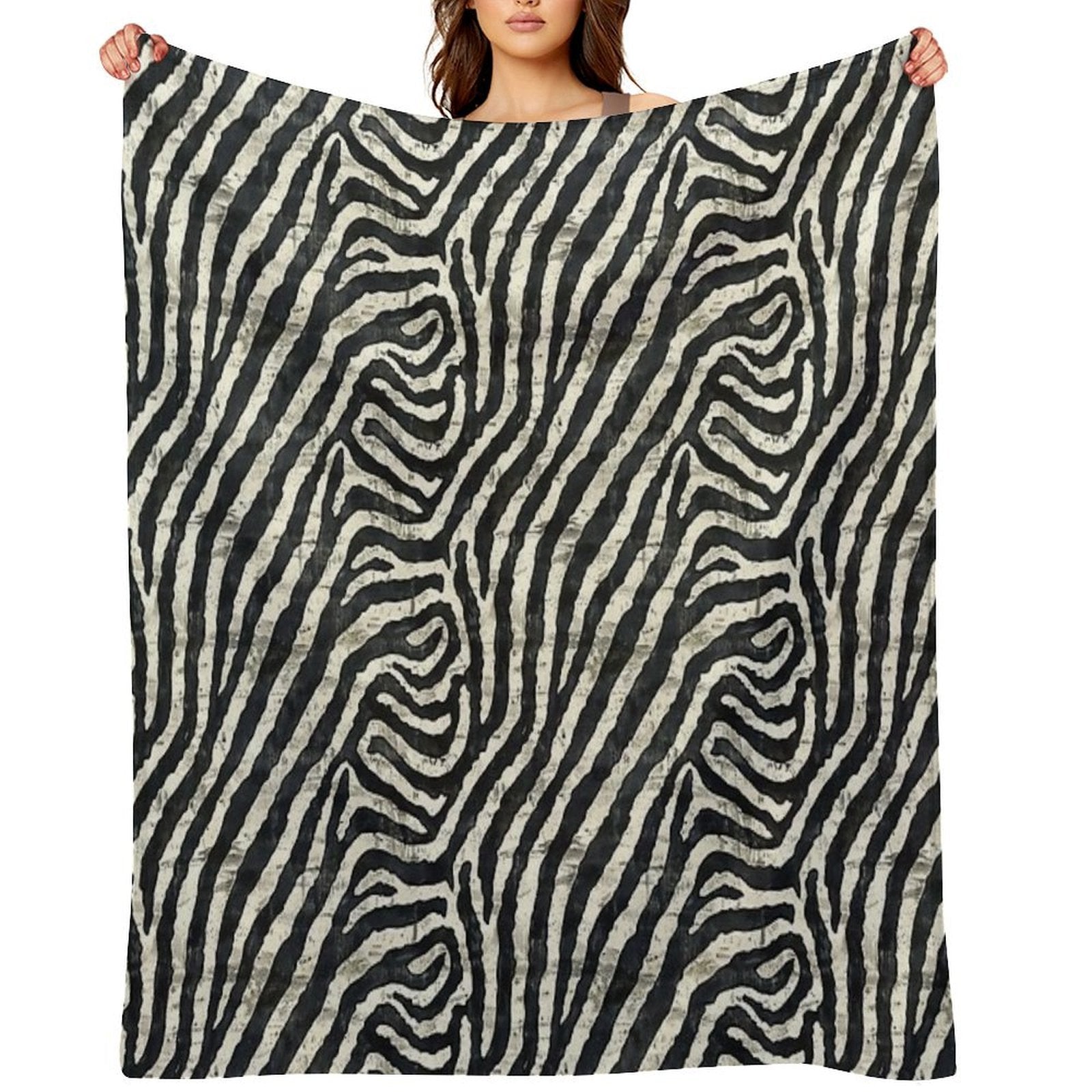 Bold Black And White Animal Stripes Anti-pilling Throw Blanket