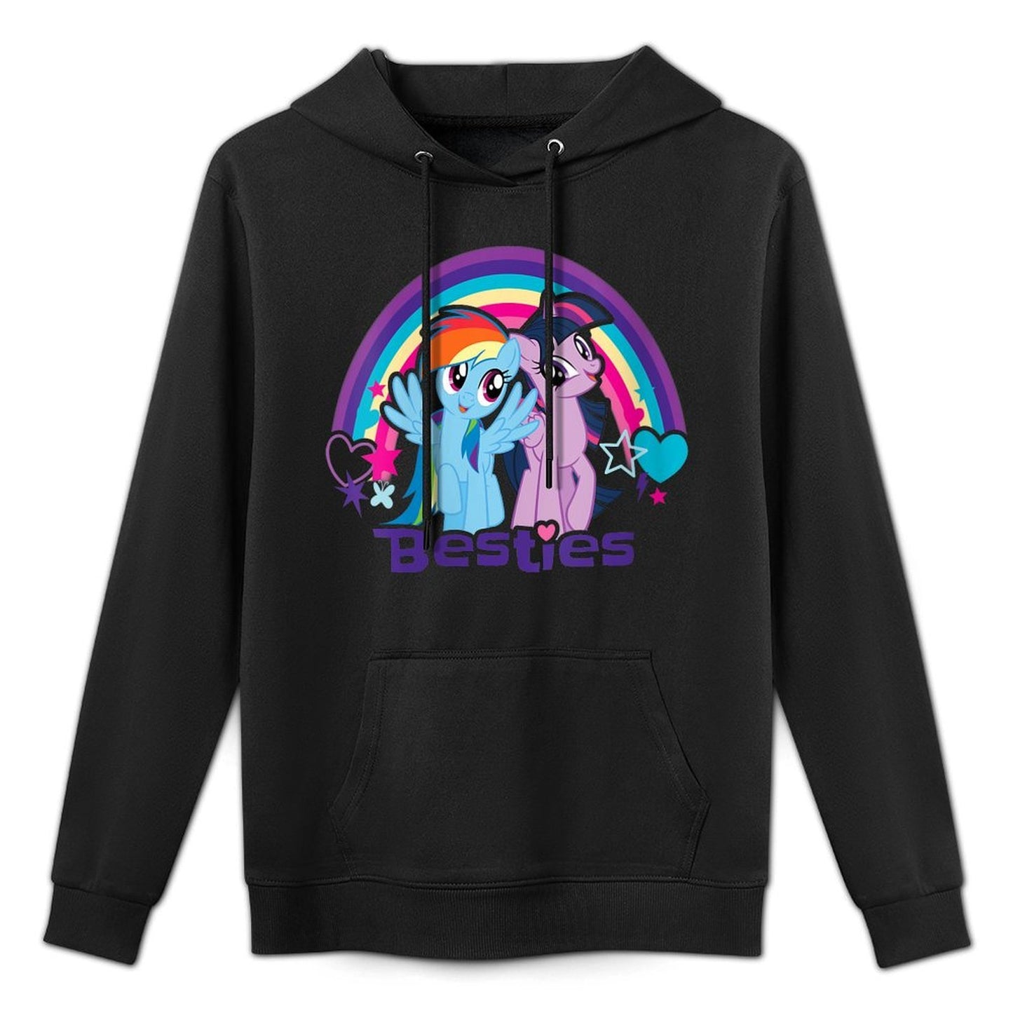 Womens Twilight Sparkle Rainbow Dash Besties Breathable Fabric Hoodie