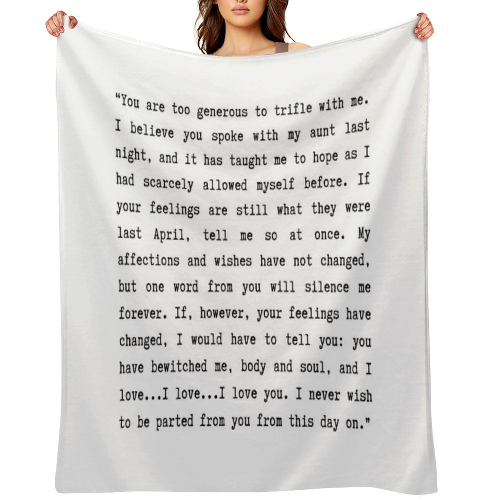 Pride & Prejudice (2005) I Love You Quote Easy Care Throw Blanket