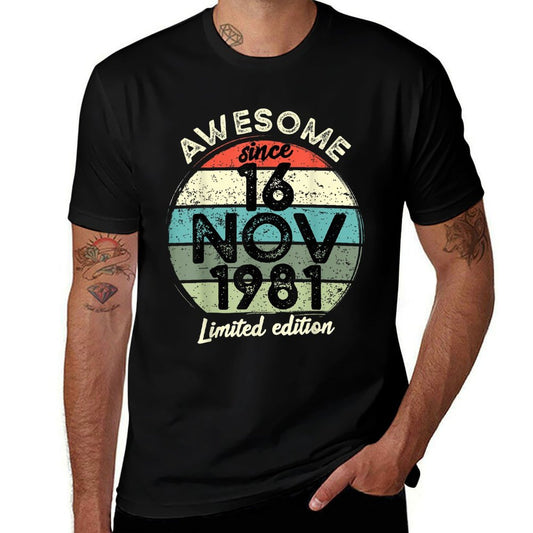 40 Year Old Birthday 16 November 1981 40th Birthday  Summer-ready Fabric T-Shirt