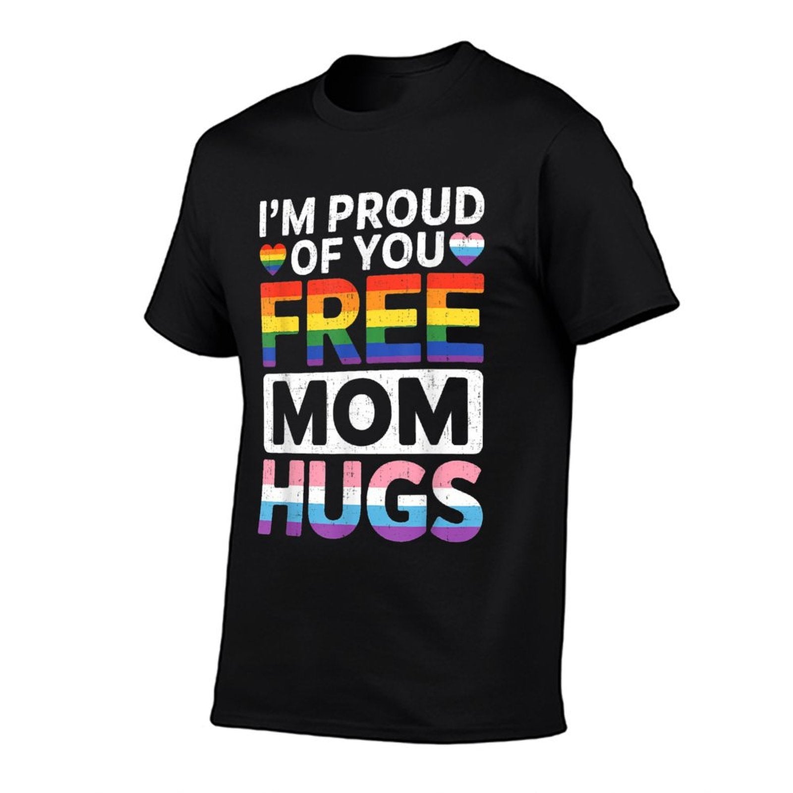 Rainbow Free Mom Hugs LGBTQ Pride Month Trendy LGBT Women  Wrinkle-resistant T-Shirt