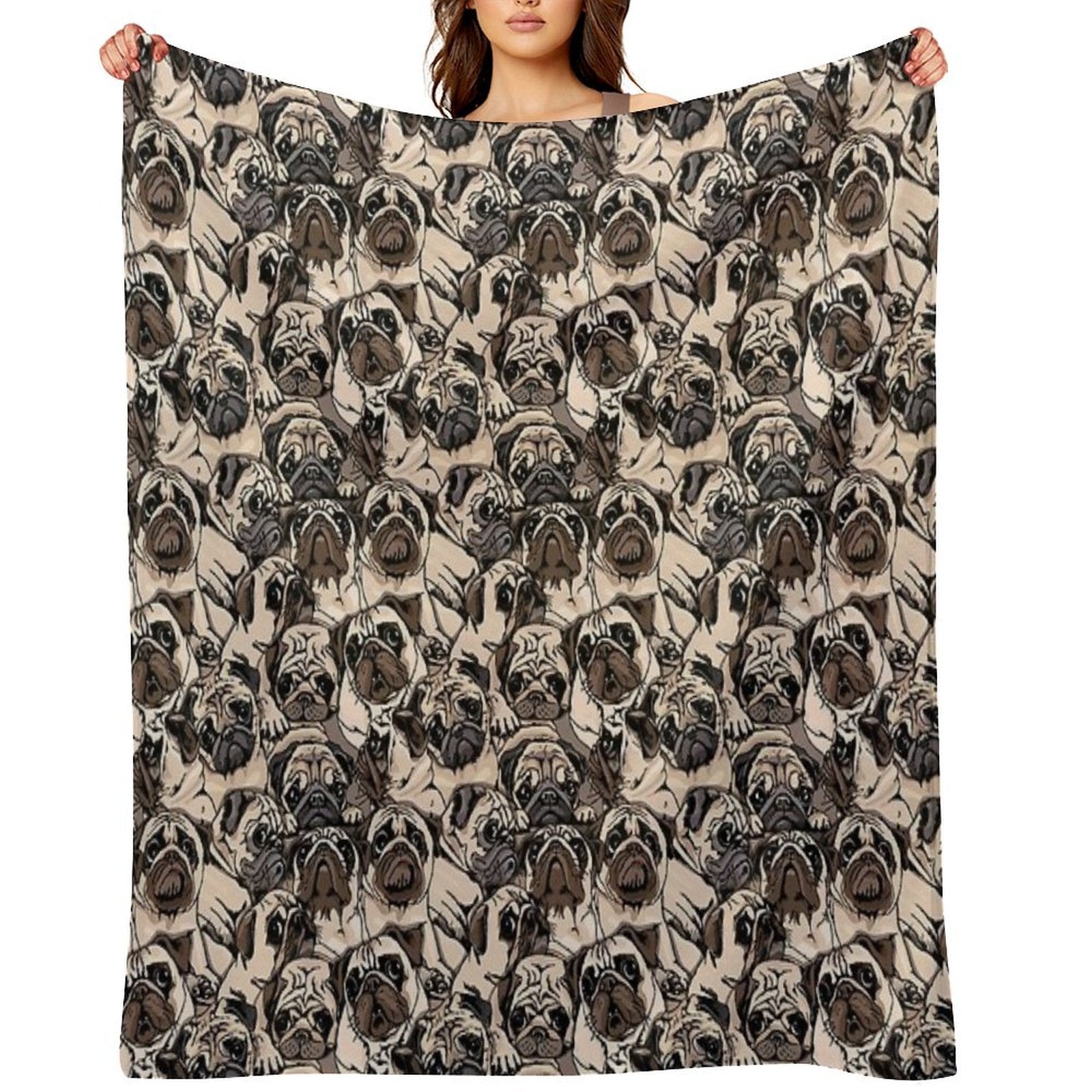 Cute Pug Dog For Pug Mom, Pug Dad, Pug Lovers Comfort Throw Blanket