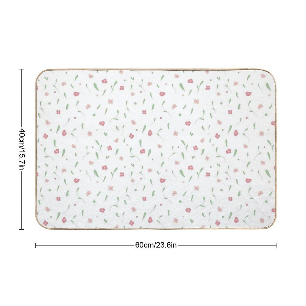 Pink Flower Pattern  Eco-Friendly Bath Mat