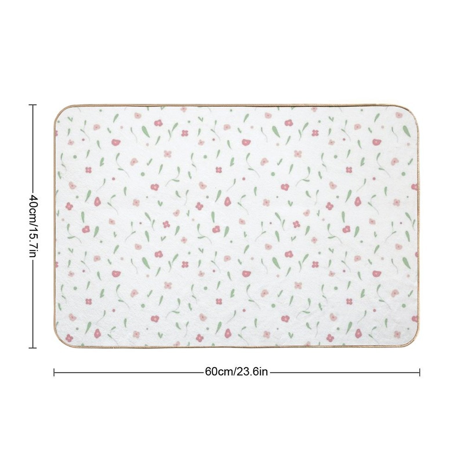 Pink Flower Pattern  Eco-Friendly Bath Mat