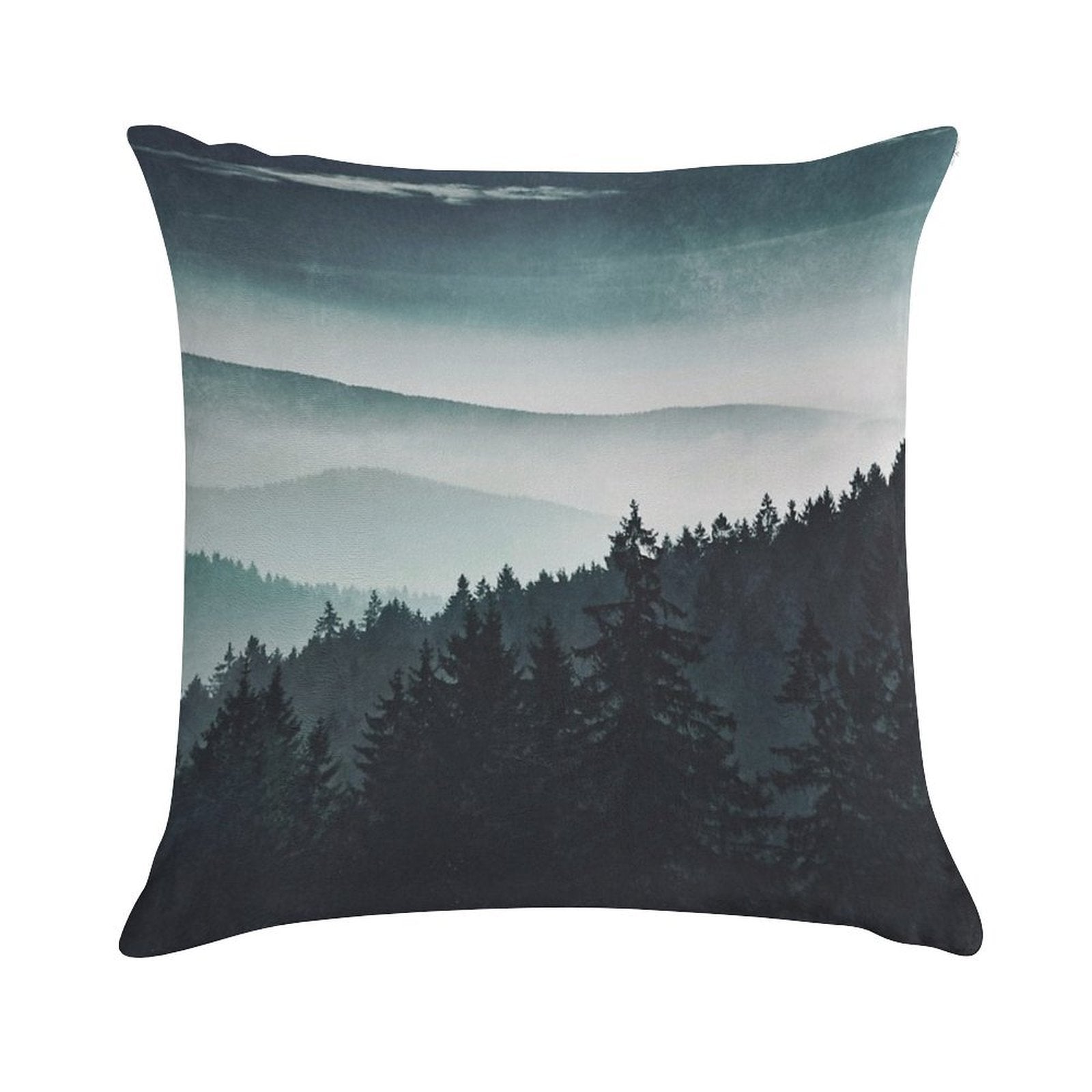 Mountain Light Soft Short Plush Fabric Throw Pillow