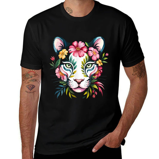 Watercolor Fantasy-like Puma Flowers  Moisture-wicking T-Shirt